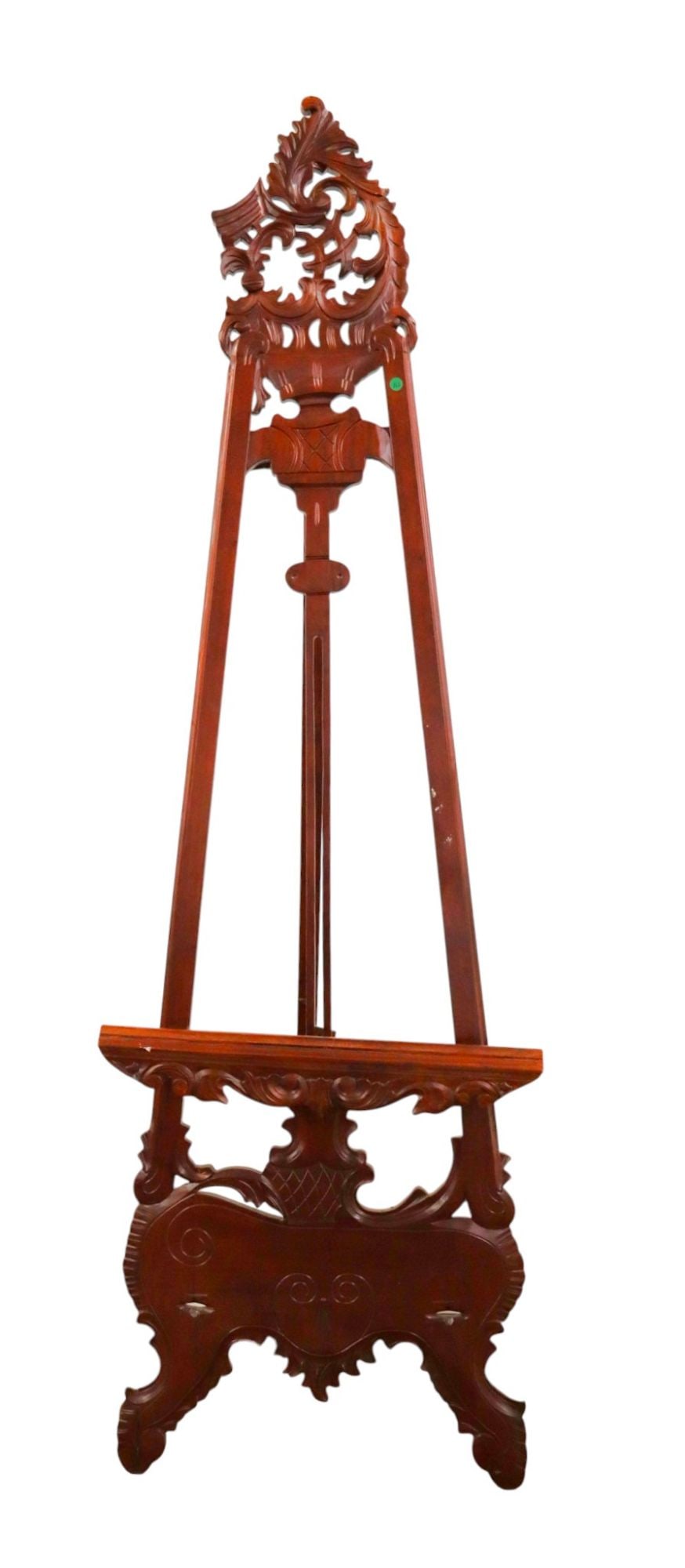 Large hand carved solid mahogany adjustable easel (1 of 6)