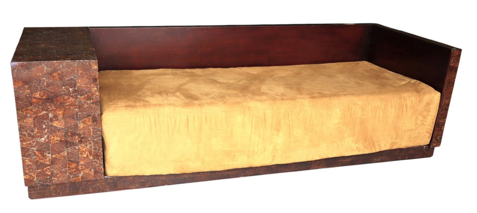 MCM sofa with hand cut mosaic dramatic veneer (1 of 6)