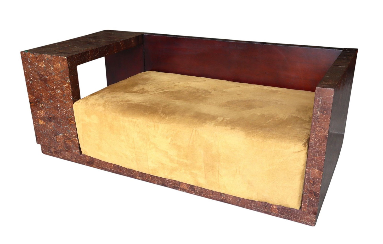 MCM loveseat with hand cut mosaic dramatic veneer (1 of 6)