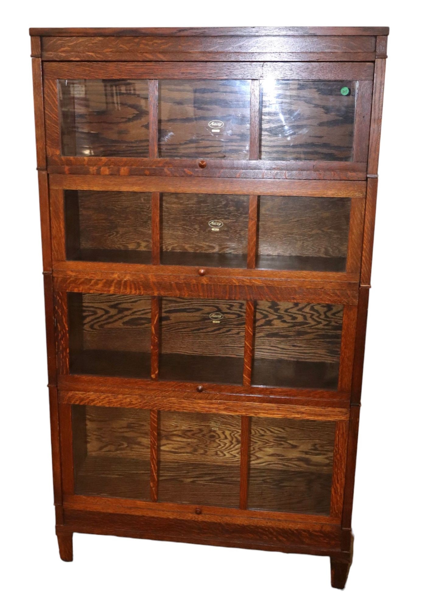 Nice antique Macey oak 4 stack mission bookcase (1 of 9)