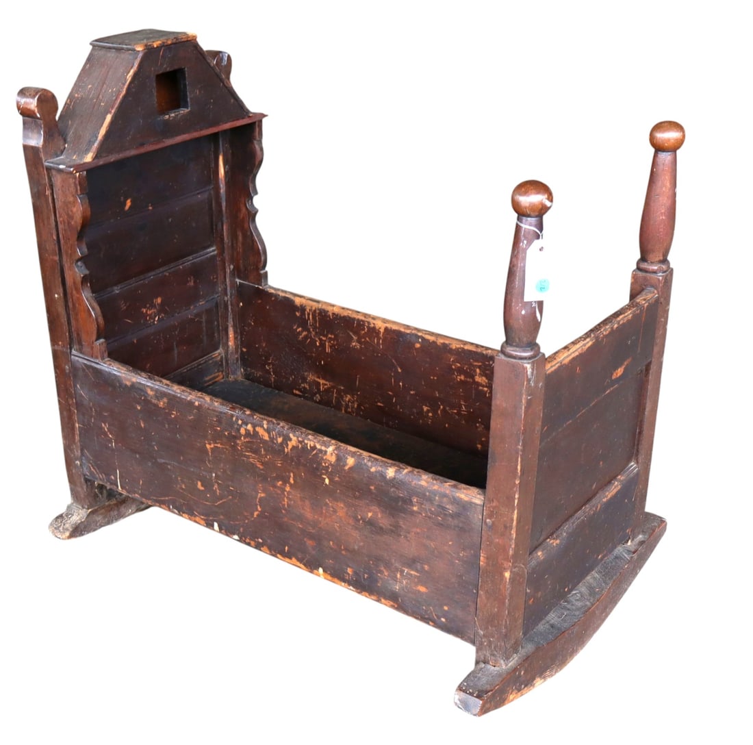 Antique 18thC cradle orig. finish ca.1790-1820's (1 of 5)