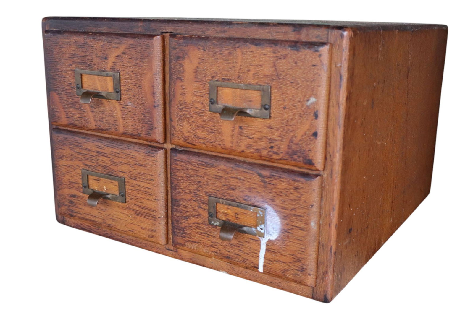 Antique oak 4 drawer index card file cabinet (1 of 6)