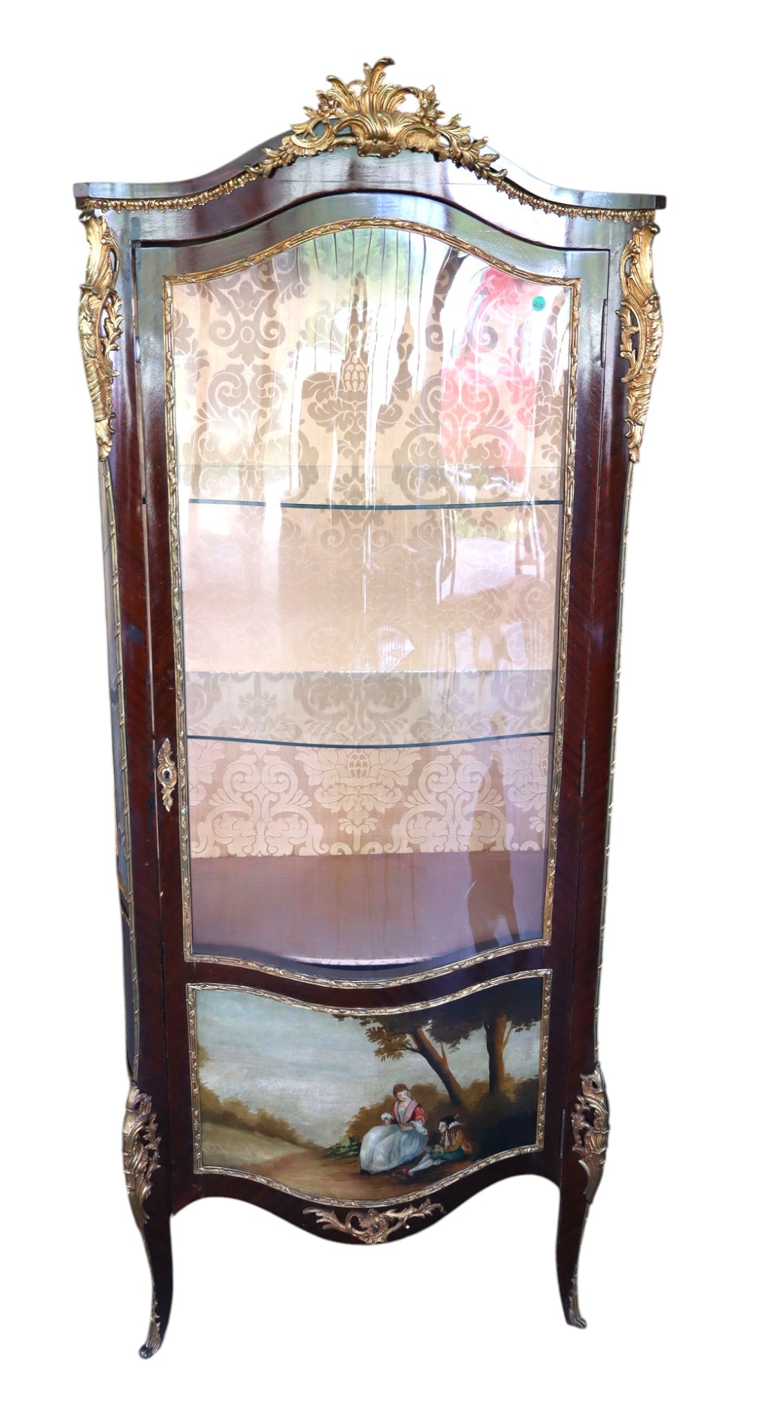 FR style manner Vernis Martin bow front crystal cabinet (1 of 9)