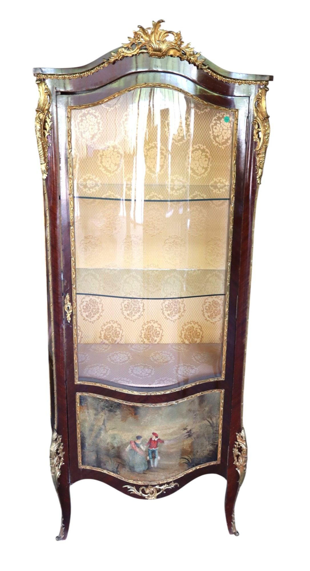 FR style manner Vernis Martin bow front crystal cabinet (1 of 8)