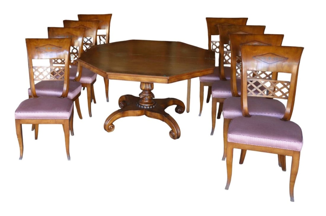 Vintage 9 piece octagon dining set (1 of 17)