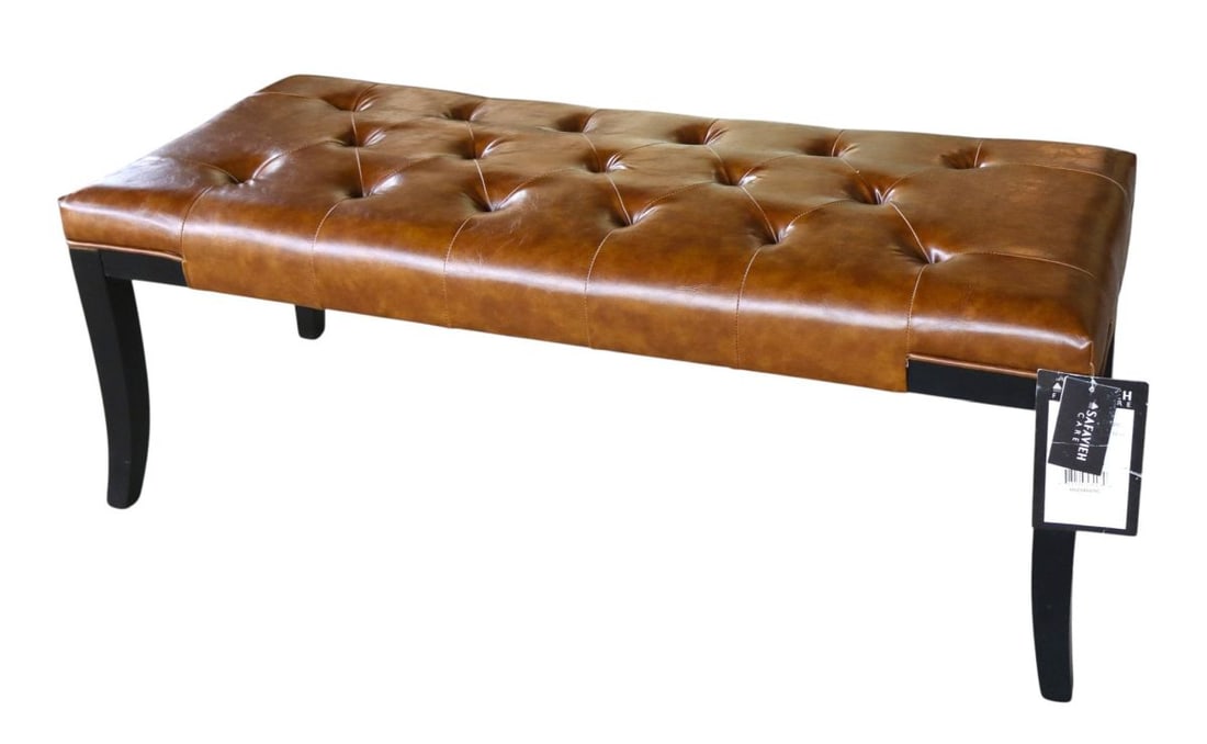 Safavieh button tuft leather style window bench (1 of 6)