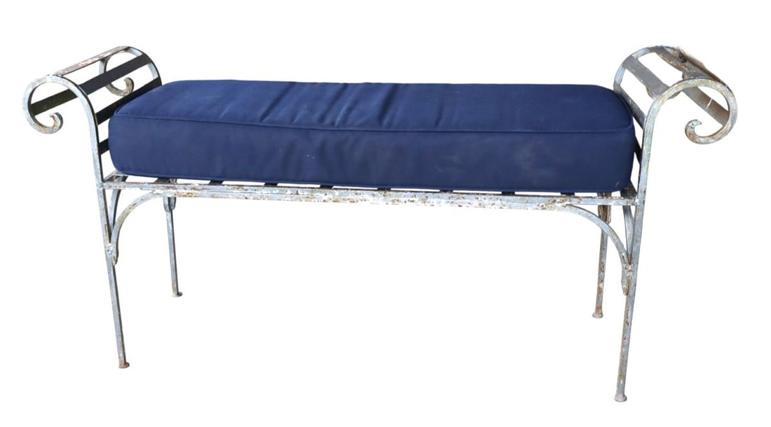 Vintage metal double scroll arm garden bench (1 of 6)