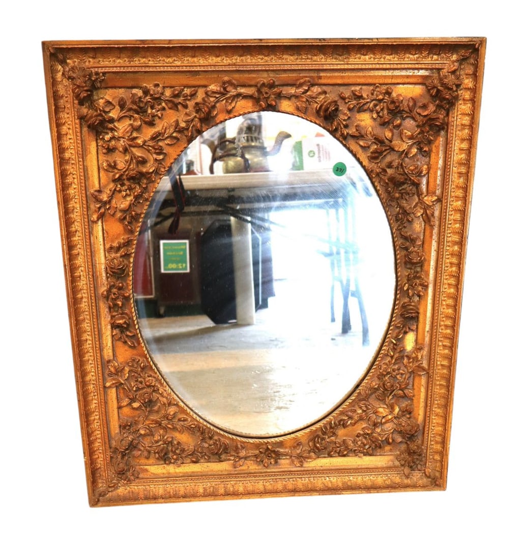 Bombay oval carved wall mirror cam hang either way (1 of 5)