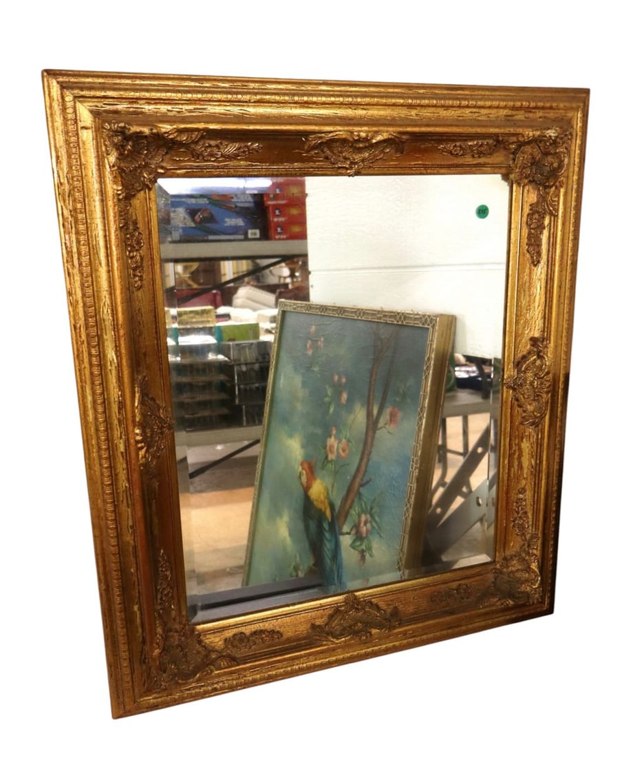 Vintage carved bevel glass mirror (1 of 4)