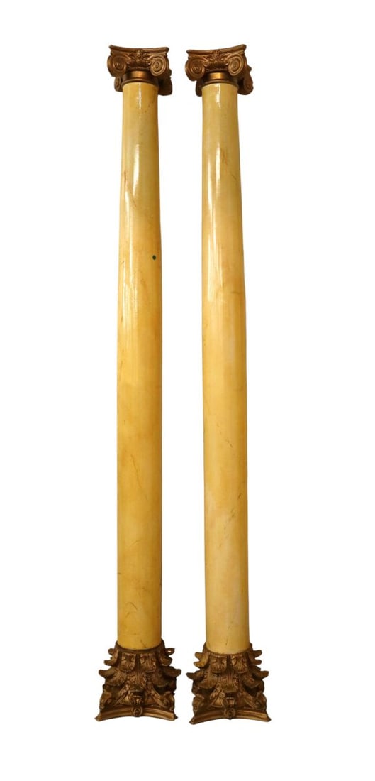 Vtg PR architectural columns w/carved top corbels (1 of 5)