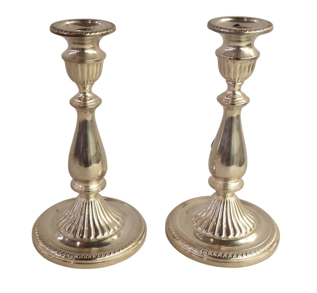 Beautiful pair of sterling silver 9" candle sticks (1 of 5)
