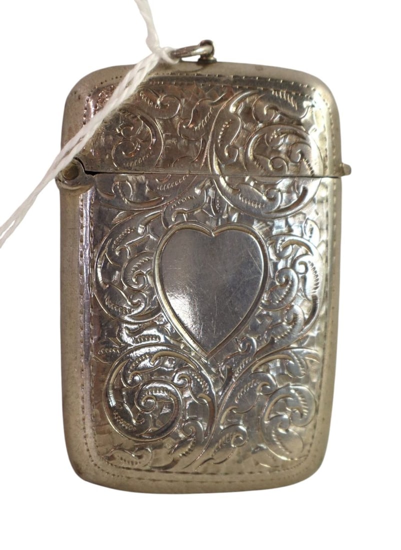 Antique hand chase SS match safe attrib HJ Cooper & Co (1 of 6)