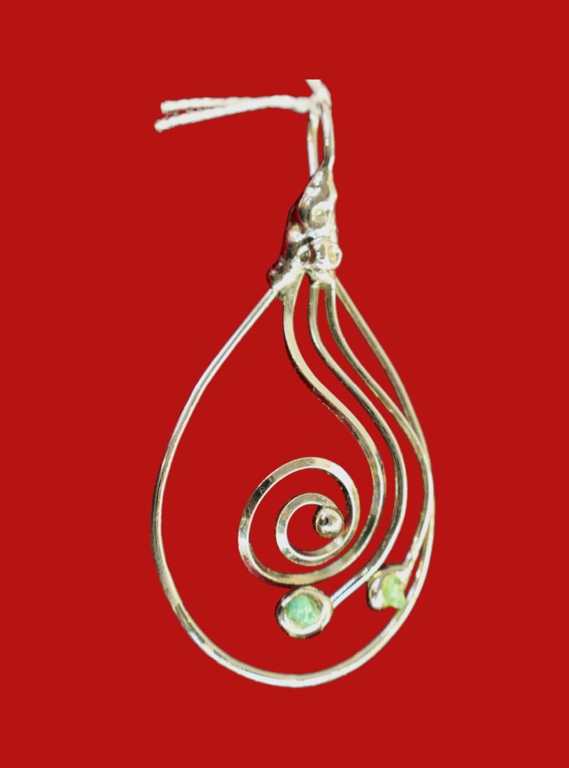 Art deco style sterling silver pendant (1 of 3)
