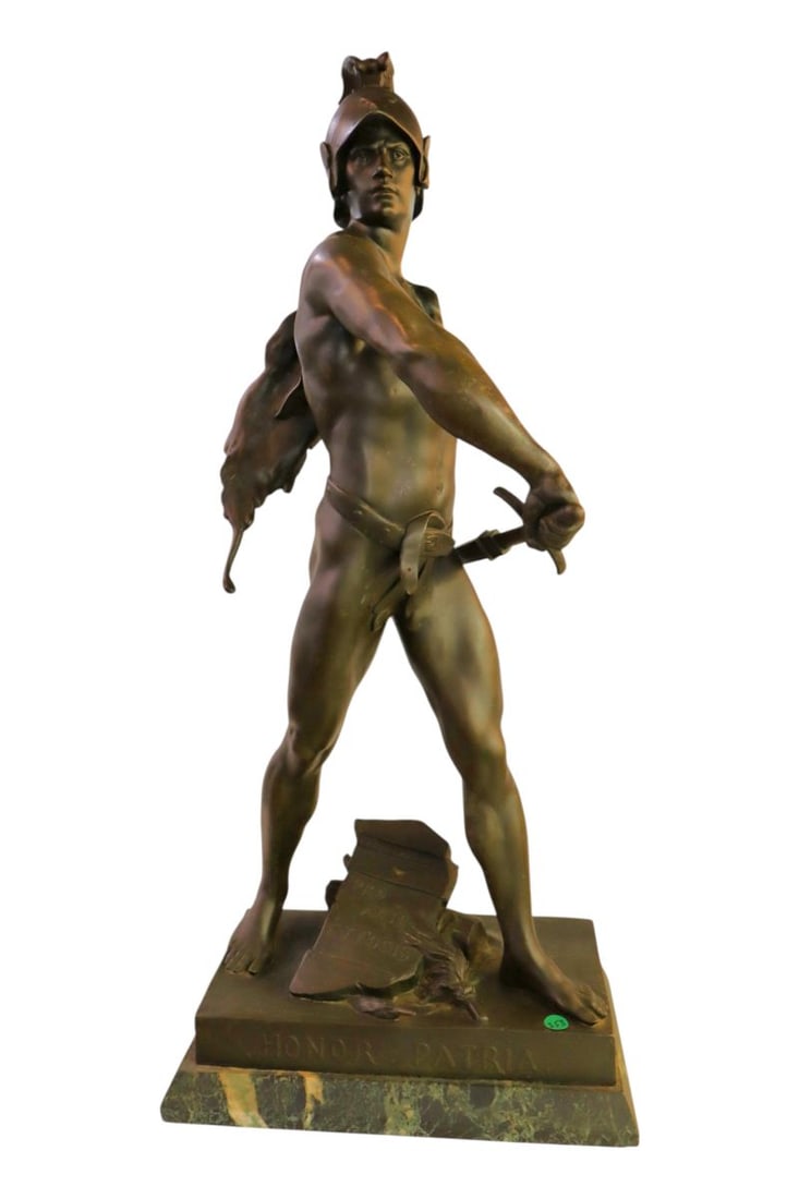 Antique 19thC sg. E. Picault bronze on marble base (1 of 13)
