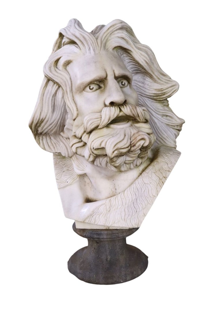 Vintage marble bust hand carved of Moses (1 of 7)