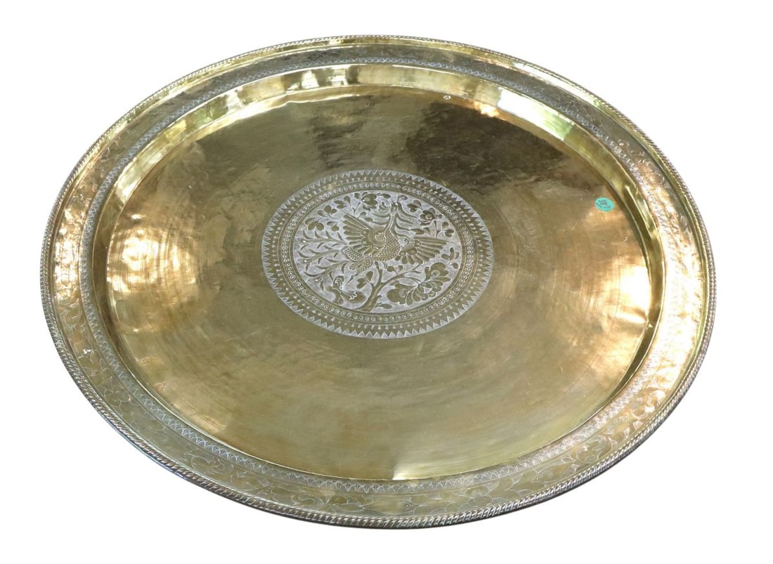 Large Indian brass 25" charger. (1 of 4)