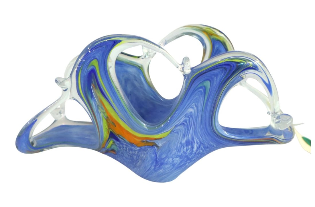 Vintage Murano hand blown glass napkin unmarked (1 of 4)