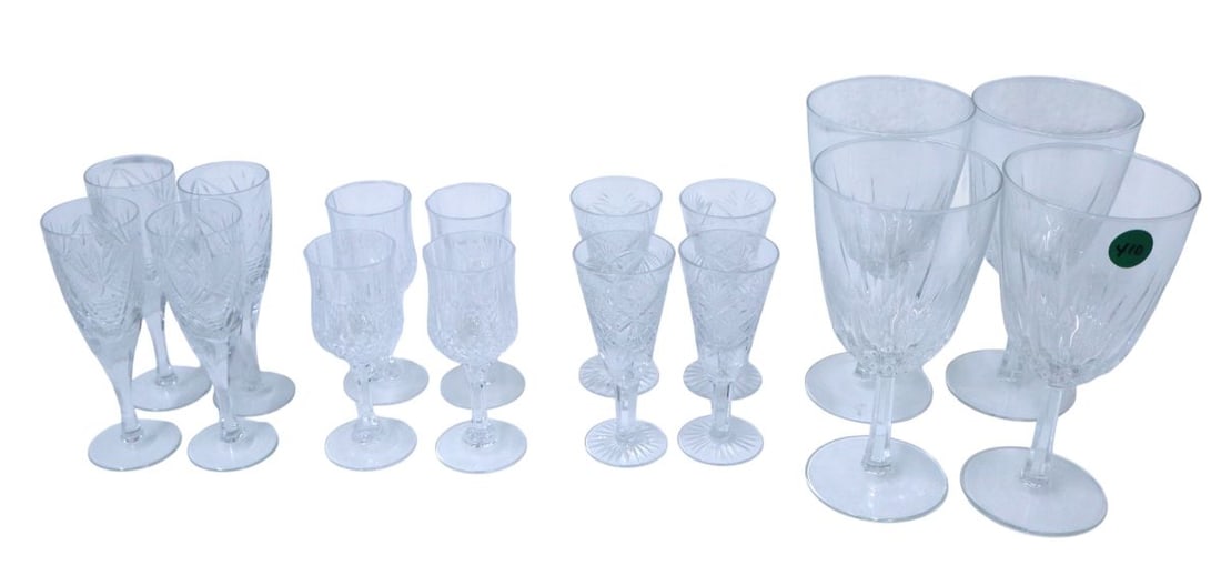 Set 16 various sizes lead crystal stemware (1 of 6)