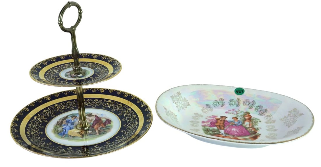 French style 2 tier elevated candy dish & plate (1 of 6)