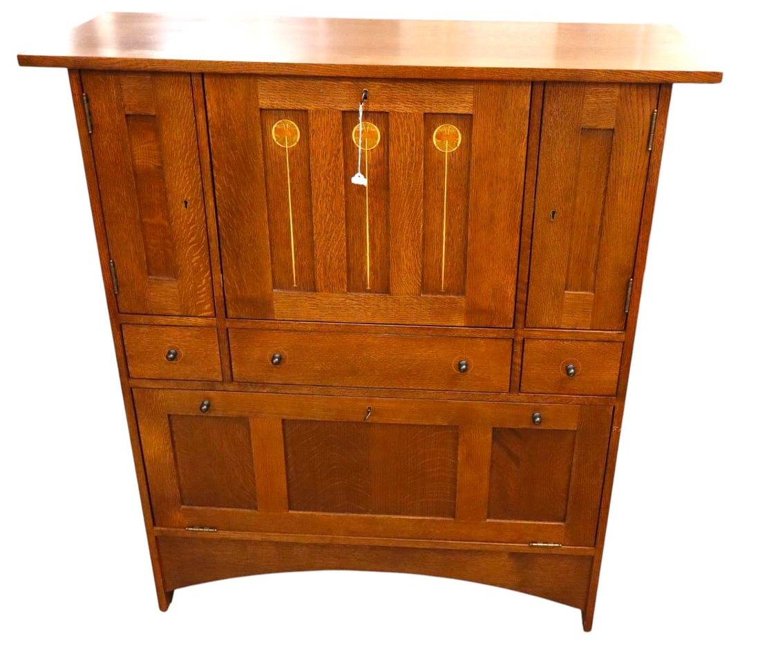 Beautiful Stickley Harvey Ellis Secretary with Bar (1 of 14)