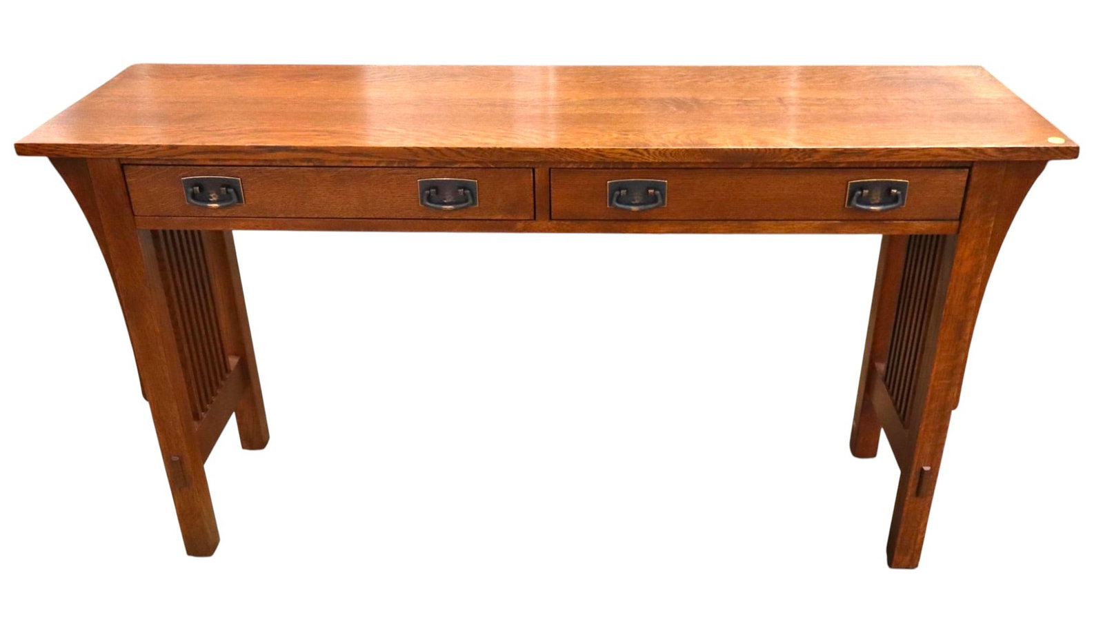 Stickley mission oak slatted console or sofa table (1 of 8)