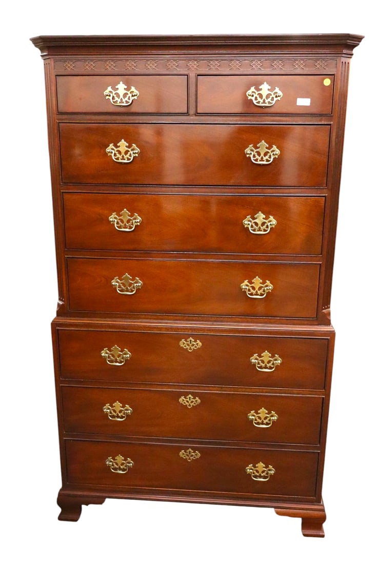 Beautiful Baker burl mahogany chest on chest (1 of 8)