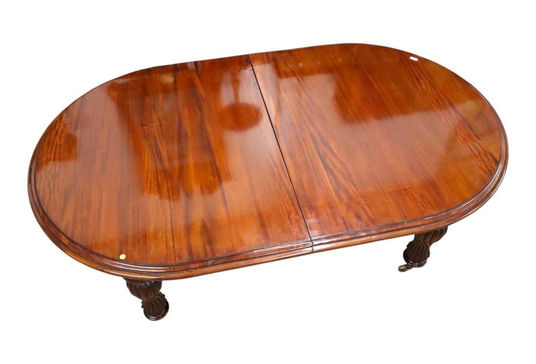 Double Crank 8 leaf mahogany table opens 18+ ft (1 of 20)