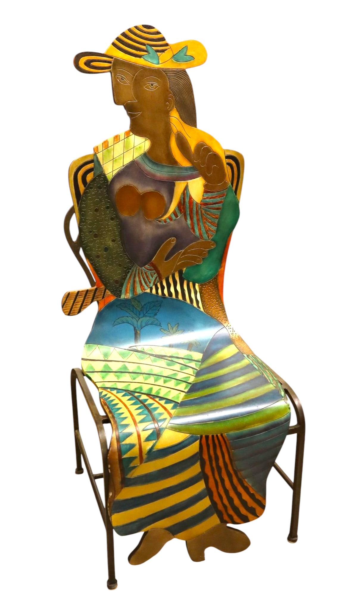 Unique Picasso style paint decorated chair (1 of 7)