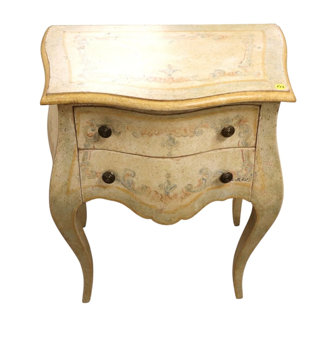 Petite Italian artist sg pnt decorated bombay chest (1 of 4)