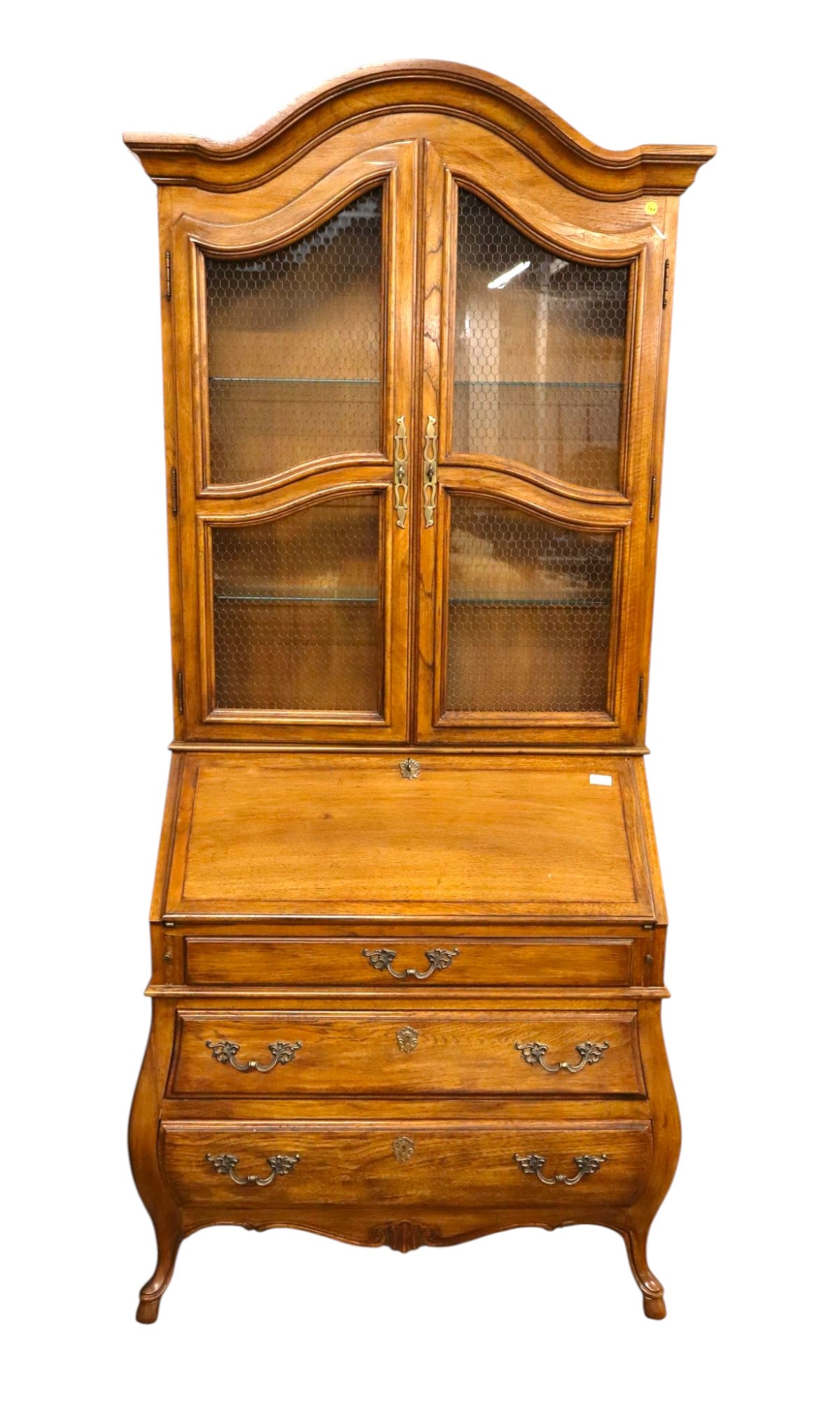 VTG Drexel country FR 2pc leather secretary bookcase (1 of 7)