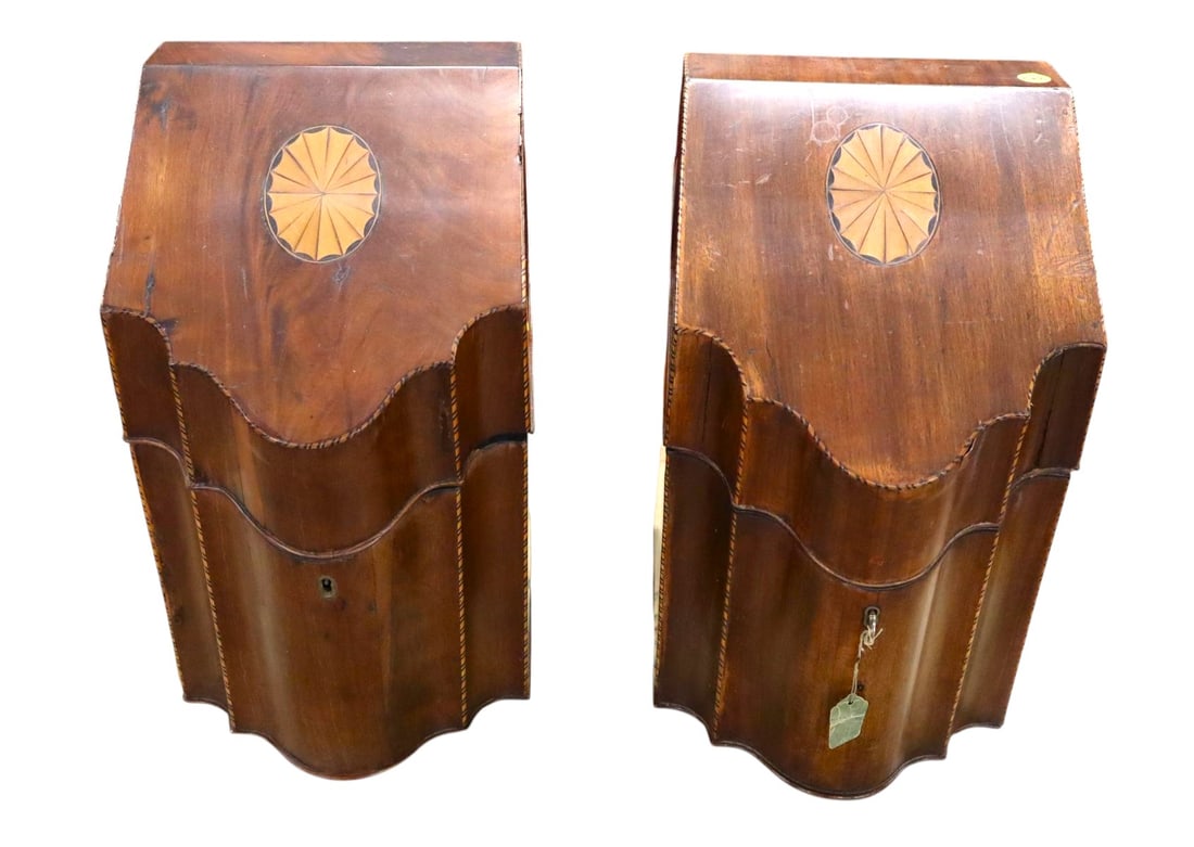 Fantastic PR antique mahogany inlaid knife boxes (1 of 12)