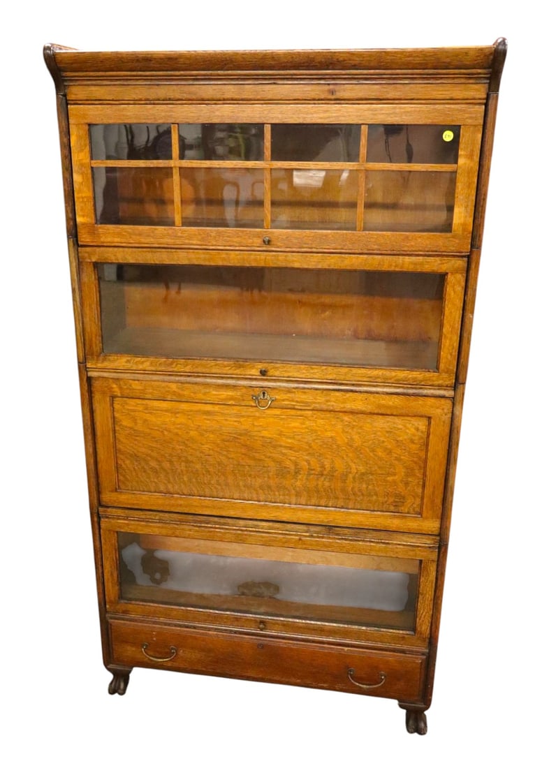 Nice oak 4 section Gunn barrister bookcase w/desk (1 of 8)