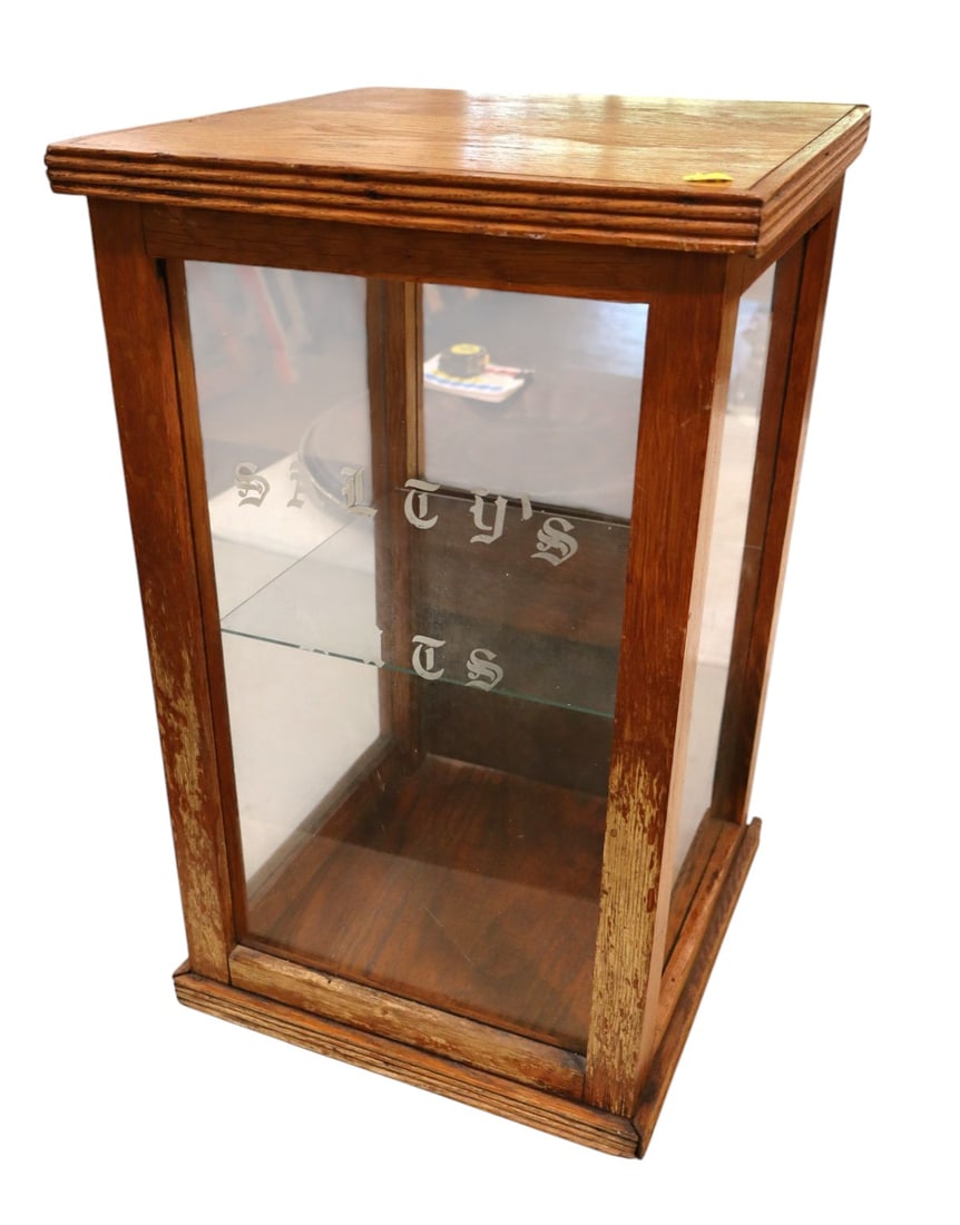 Antique oak Salty Nuts advertisement display case (1 of 5)