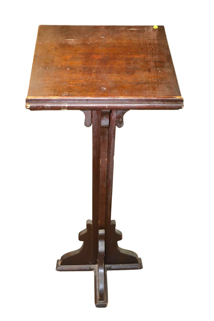 Vintage handcrafted primitive wood podium (1 of 3)