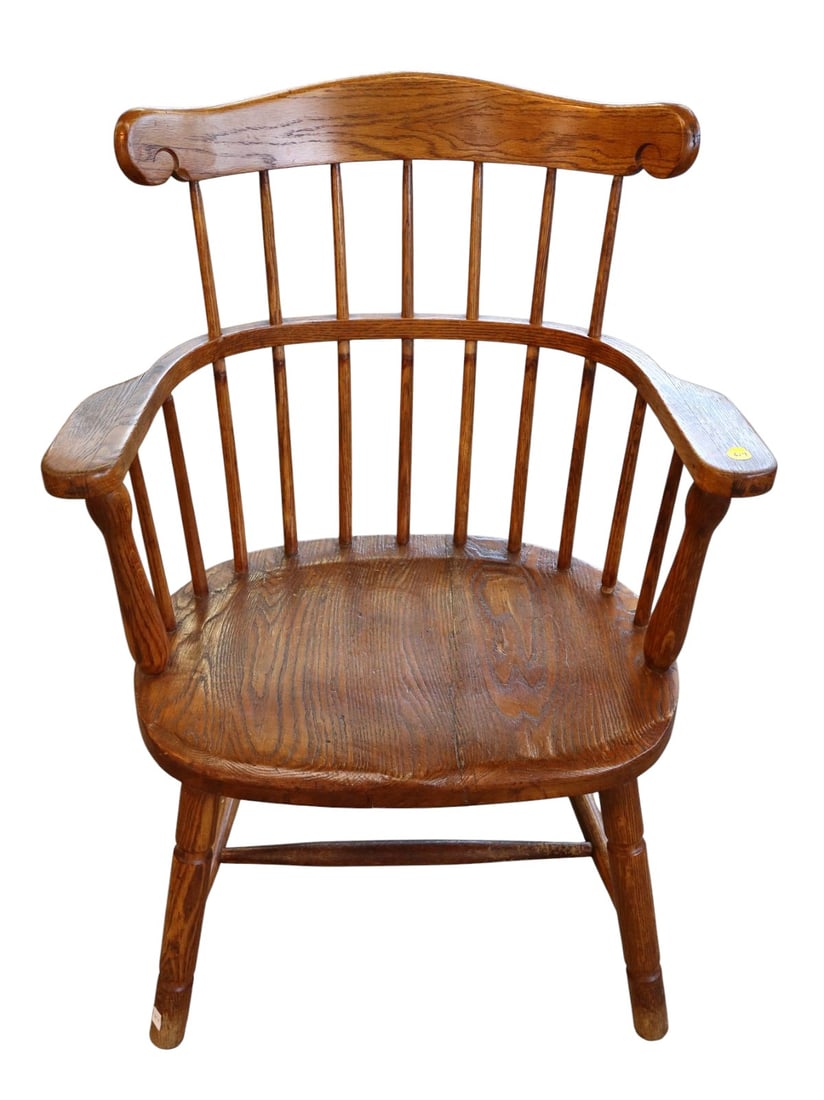 Antique oak comb back chair (1 of 5)