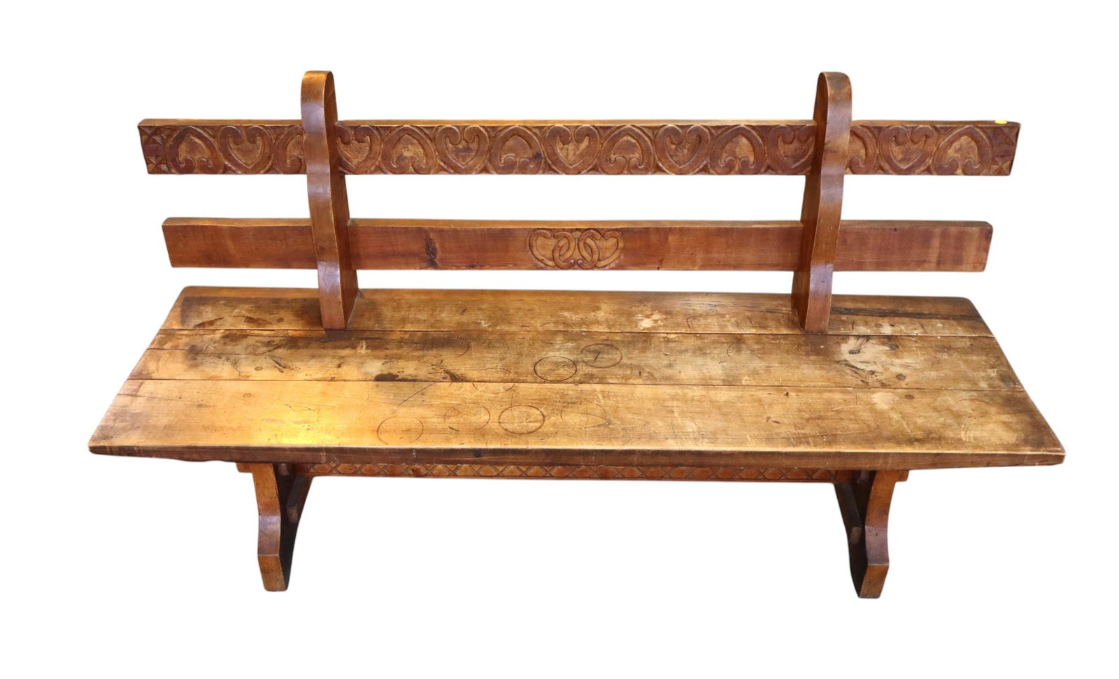 Hand made primitive style plank bottom bench (1 of 4)
