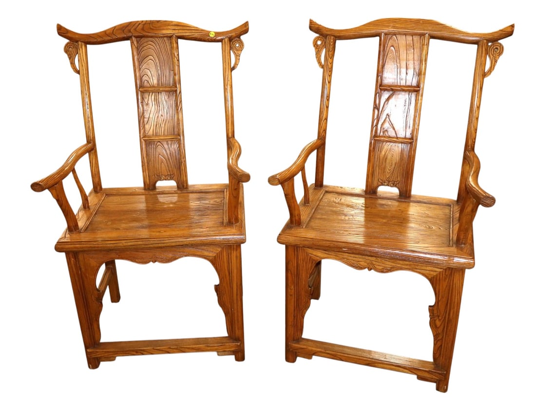 PR Chinese yoke back arm chairs, Asian hardwood (1 of 9)