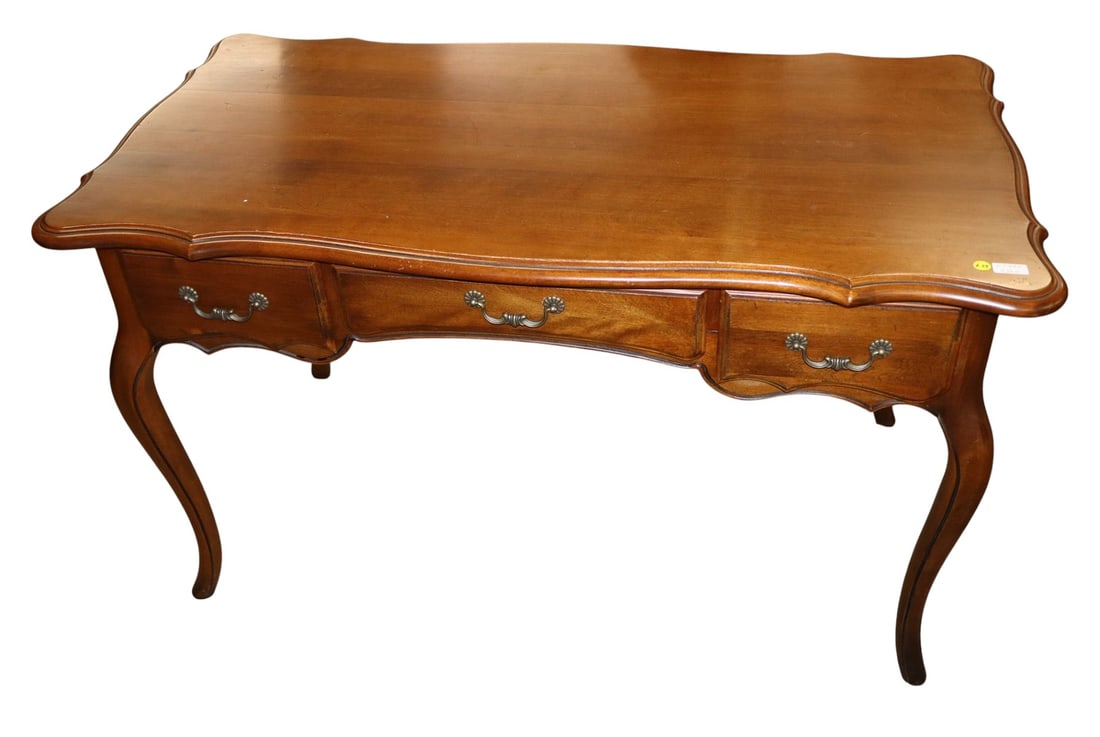 Nice Ethan Allen solid cherry French 3 drawer desk (1 of 6)