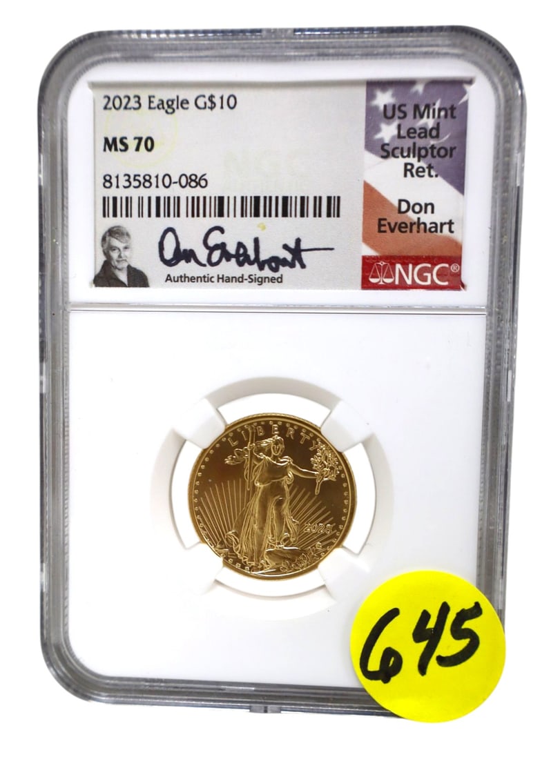 2023 $10 Gold Eagle MS70 NGC / PCGS: US 2023 eagle $10 gold coin graded and slabbed MS70 (wire transfer or cash only)