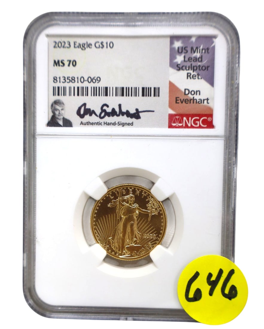 2023 $10 Gold Eagle MS70 NGC / PCGS: US 2023 eagle $10 gold coin graded and slabbed MS70 (wire transfer or cash only)