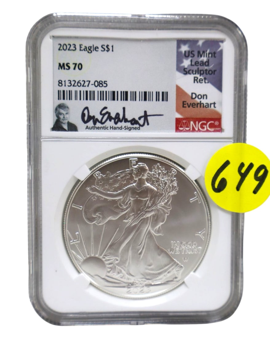 US 2023 eagle silver $1 dollar coin graded and slabbed MS70 (wire transfer or cash only) (1 of 2)