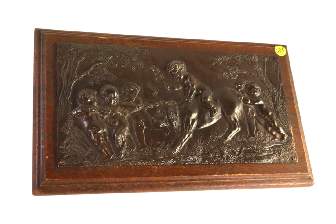 Duquesnoy Style Bronze Plaque: Putti with Goat (1 of 3)