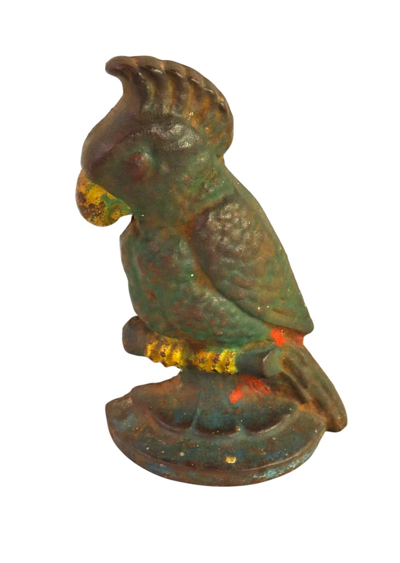 Antique cast iron parrot door stop (1 of 2)