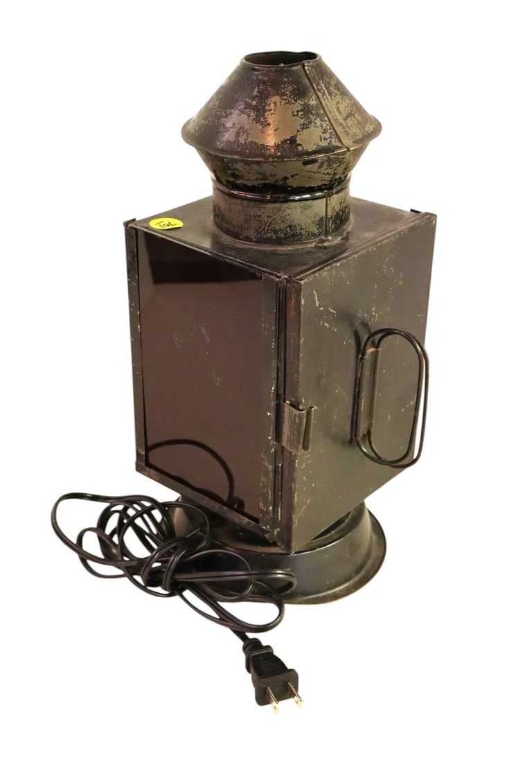 Antique Tin Colonial Finger Lamp has been electrified (1 of 3)