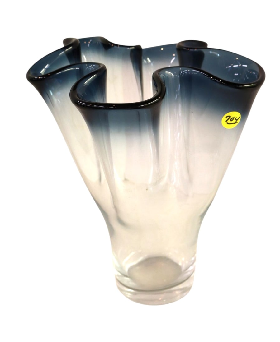 Vintage art Lenox art glass vase 11"h x 9" diameter (1 of 3)