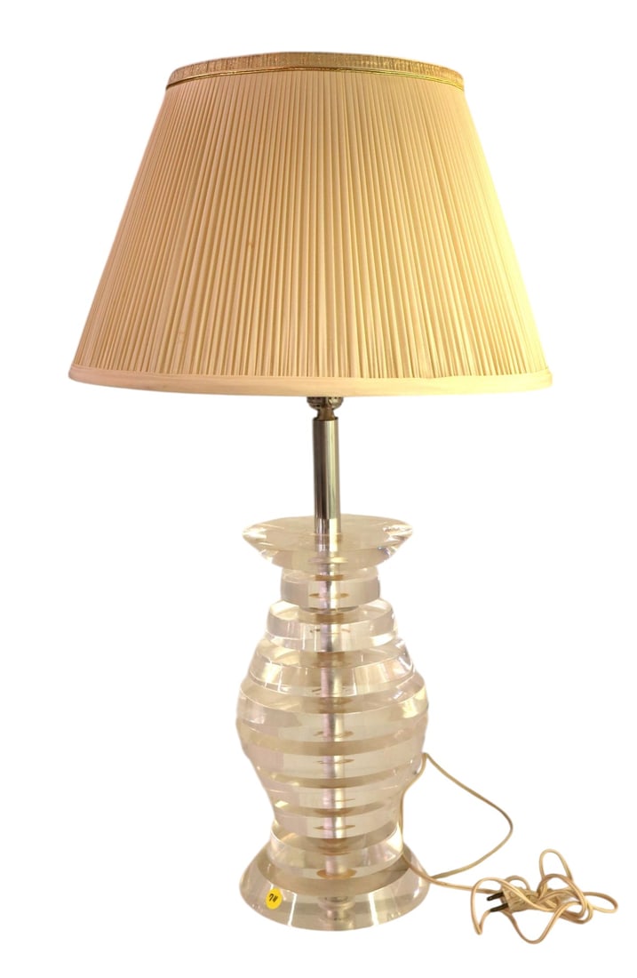 MCM lucite lamp with shade (1 of 3)