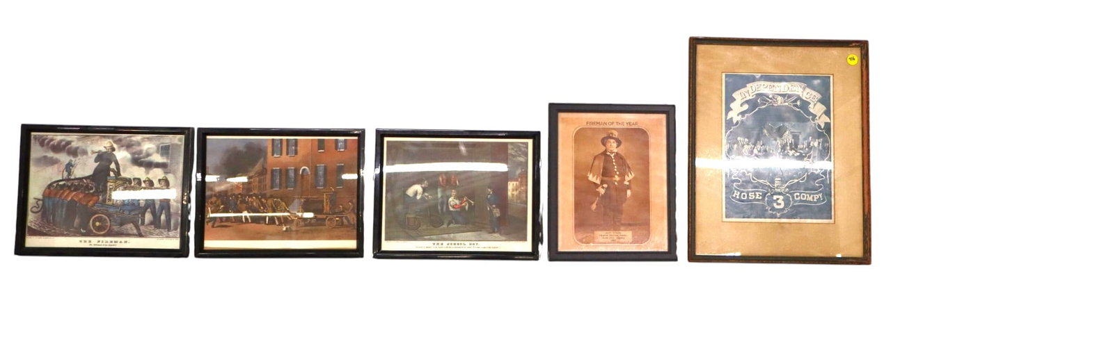8 firemen prints: 5 framed & 3 unframed (1 of 7)