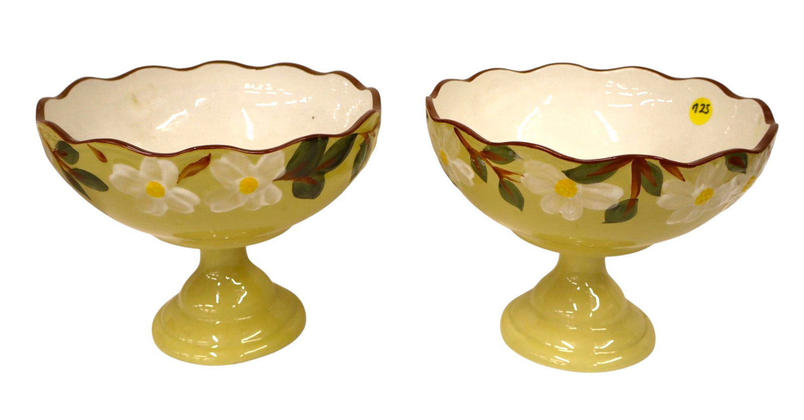 2 vintage Stangl 8.5" elevated bowls (1 of 2)