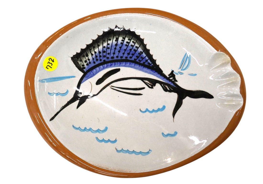 Vintage Stangl of swordfish ashtray (1 of 2)