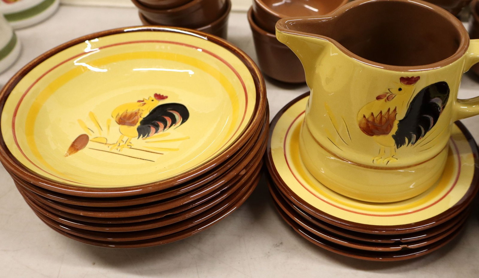 39pcs VTG Stangl Rooster pattern dinnerware - 3